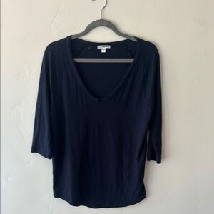 James Perse Black Fitted 3/4 Sleeve top.Excellent used condition color is navy